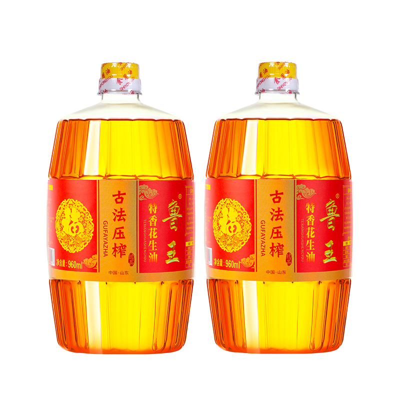 鲁王古法压榨特香花生油 红色 960ml*2