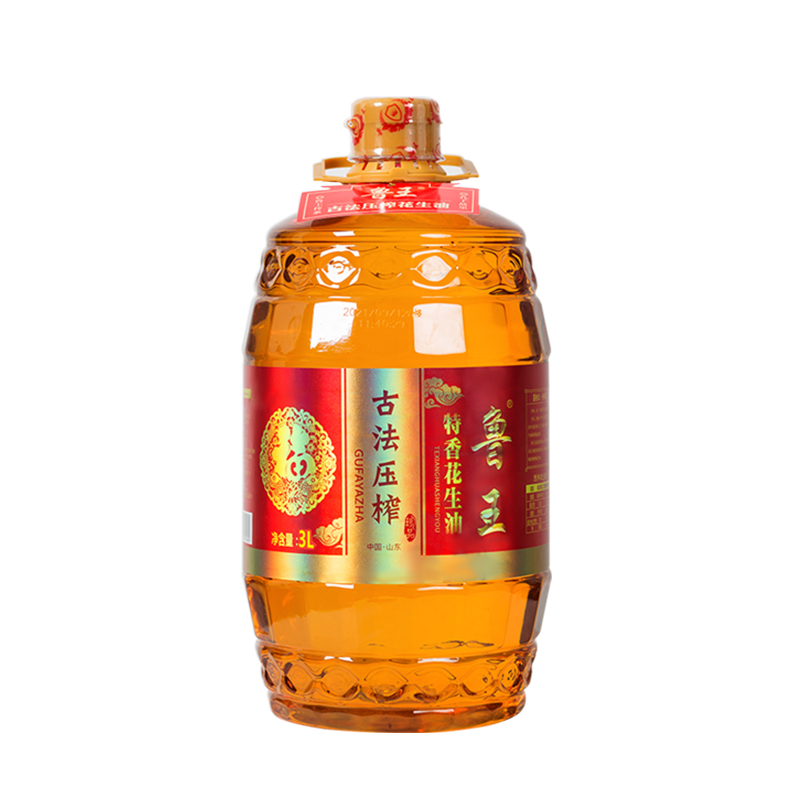 鲁王古法压榨特香花生油 红色 3L