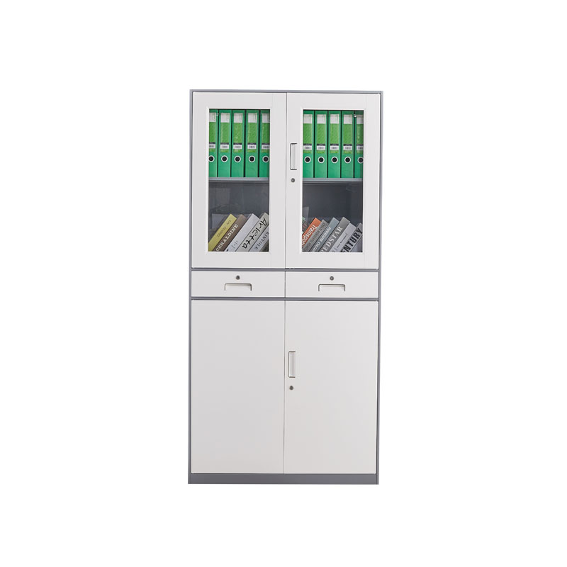 悦山文件柜 中二斗柜900*400*1850mm*1台 浅灰+白