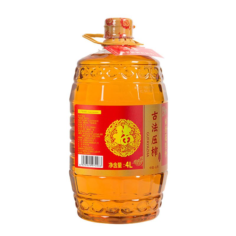 鲁王古法压榨特香花生油 红色 4L