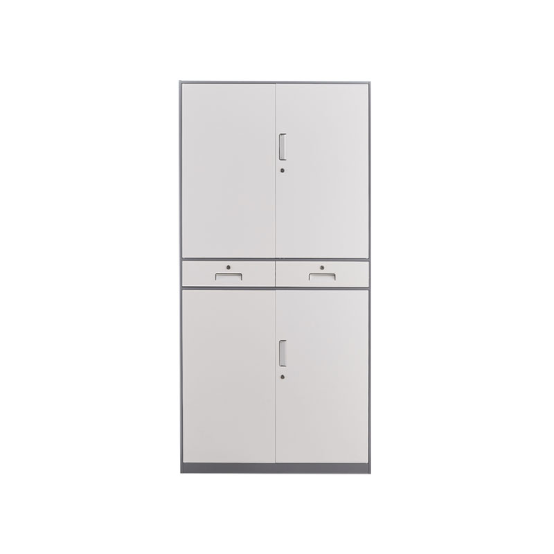 悦山文件柜 铁二斗柜900*400*1850mm*1台 浅灰+白