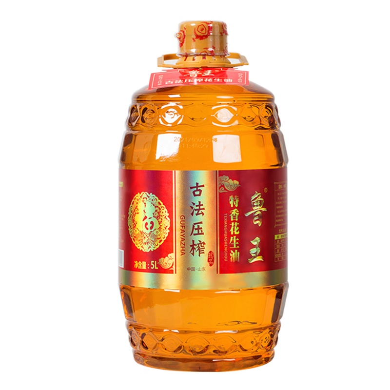 鲁王古法压榨特香花生油 红色 5L
