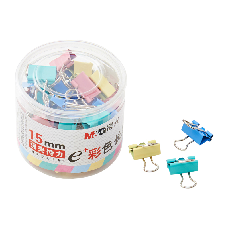 晨光（M&G） ABS92743 15mm 60只  彩色长尾夹 自然色（单位：罐）