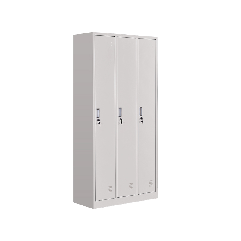 悦山铁皮柜储物更衣柜 3门更衣柜 常规款900*420*1800*1台 灰白色