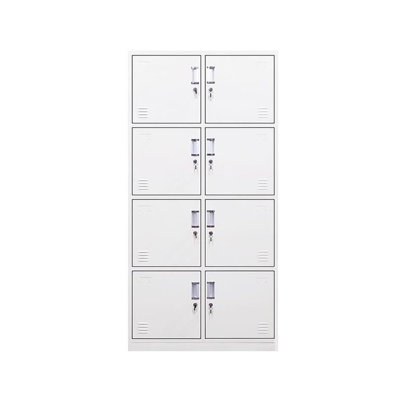 悦山钢制更衣柜宿舍衣柜 8门更衣柜 常规款900*390*1800*1台 灰白色