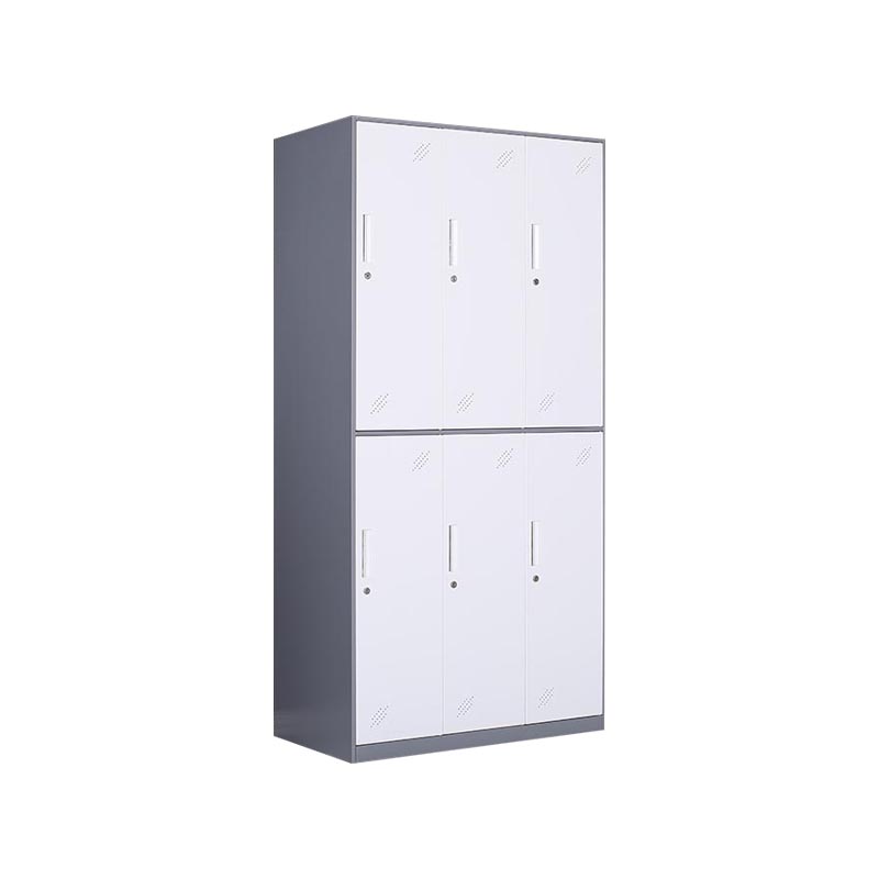 悦山 六门更衣柜员工柜办公室柜900*500*1850*1台 灰套白