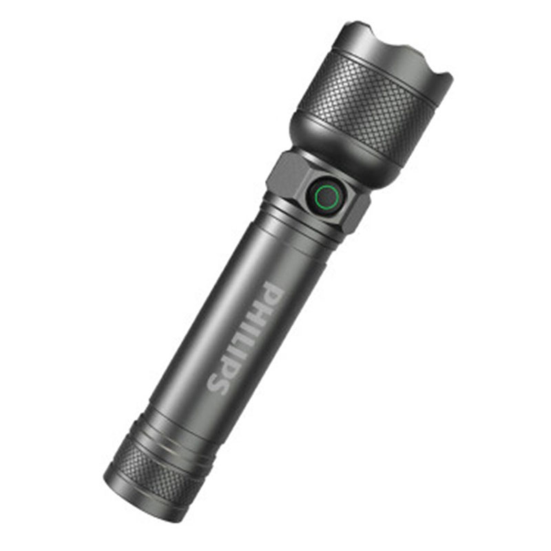 飞利浦手电筒强光 超长续航超亮充电小型便携户外应急灯升级版SFL2188P（一个） 深空灰