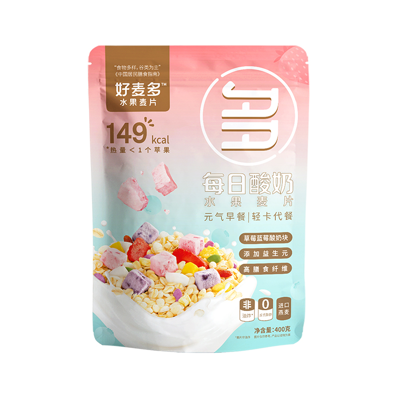 好麦多每日酸奶水果燕麦片400g 袋 缤纷色