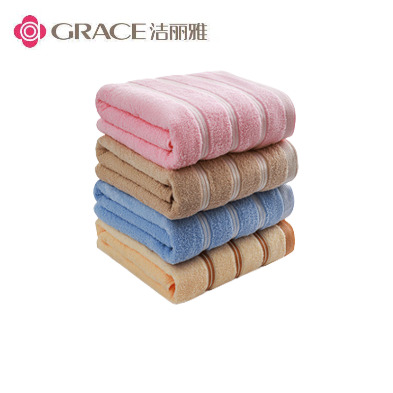 洁丽雅纯棉素雅浴巾1条7376（1条）140*70cm 随机