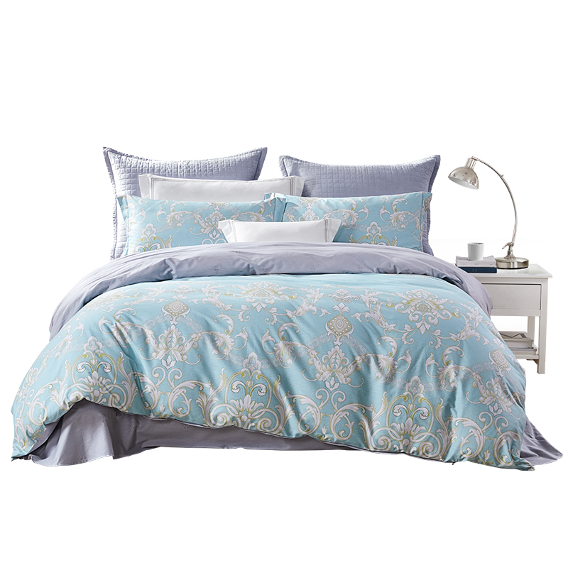 安睡宝北欧风全棉印花双人四件套-薇奥拉（单位：床）  