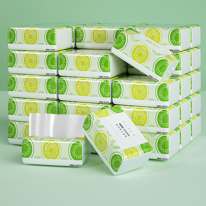 凝点原木抽纸批发酒店商用卫生纸实惠装家用餐巾纸水果 凝点清新水果抽取式面巾纸（4包）