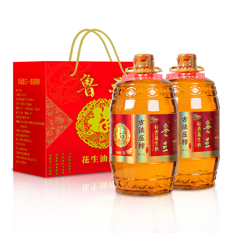 鲁王特香花生油 福气礼盒 拿铁色 5L*2