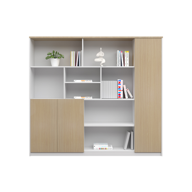 悦山 现代简约办公家具文件柜 2000*400*1800mm*1个 新水曲柳+暖白色