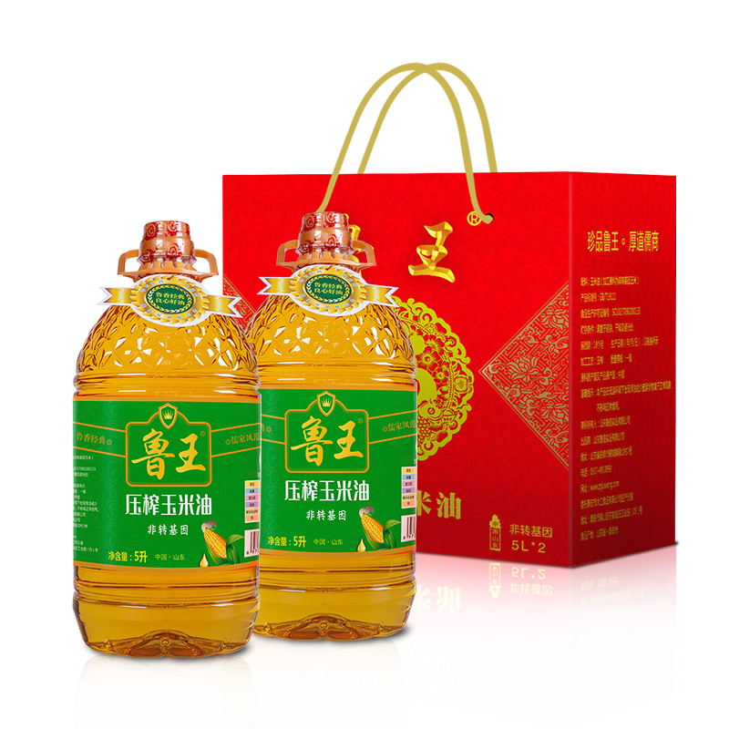鲁王压榨玉米油 吉祥礼盒 拿铁色 5L*2