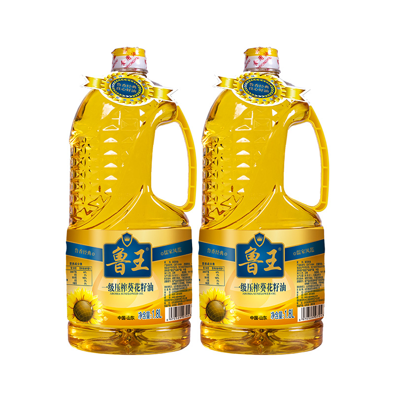 鲁王一级压榨葵花油 宝石蓝 1.8L*2