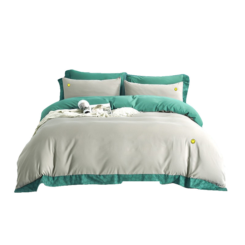 SMILEY笑脸 棉柔贡缎四件套SMILEY-ZH22-015（单位：套）灰色 珍珠灰