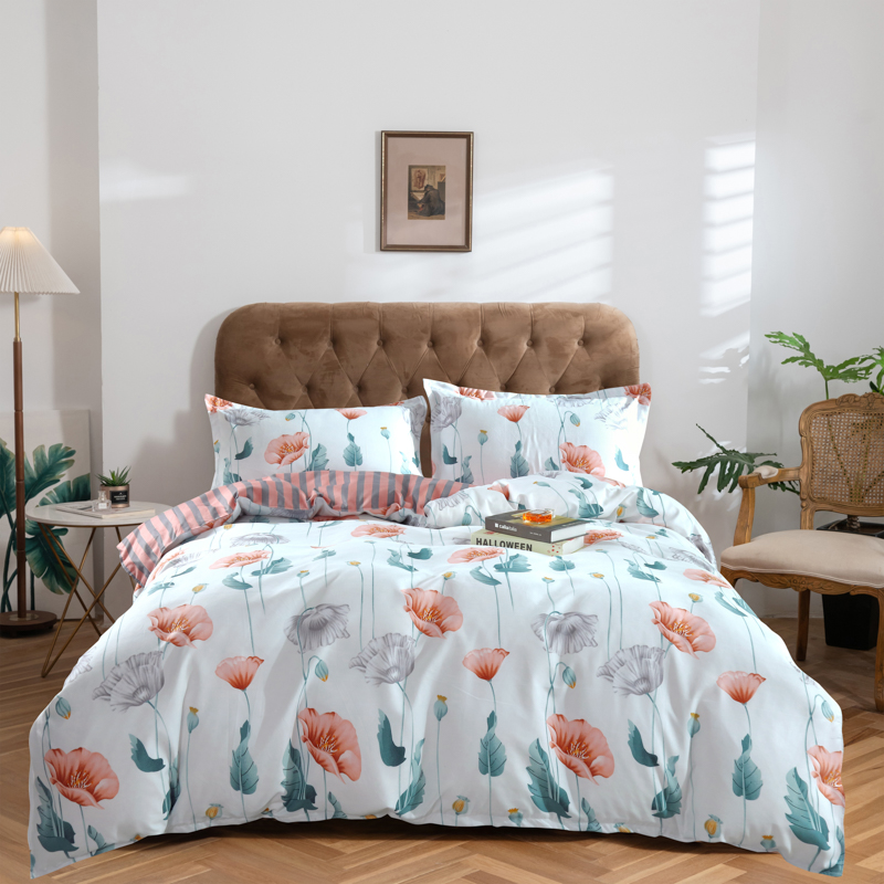 雅鹿YLT2200被套 200*230cm 床单 230*250cm枕套 48*74cm*2生态长棉绒四件套（单位：床） 碧玉佳人