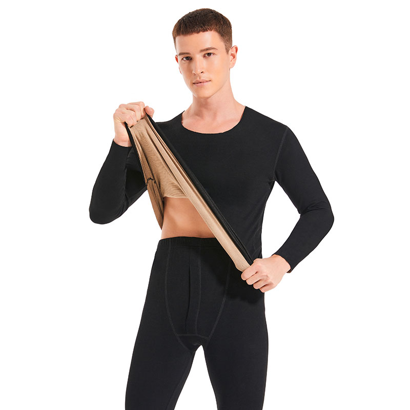 南极人蚕丝羊绒蛋白保暖内衣套装男女情侣款N080X01（单位：件） N080X01经典黑 2XL