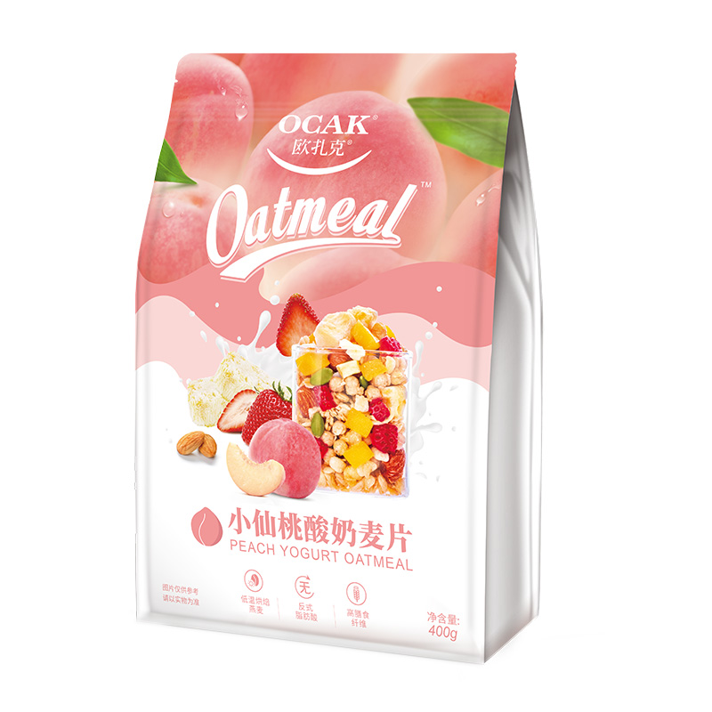 欧扎克 小仙桃酸奶麦片400g（单位：包） 1袋