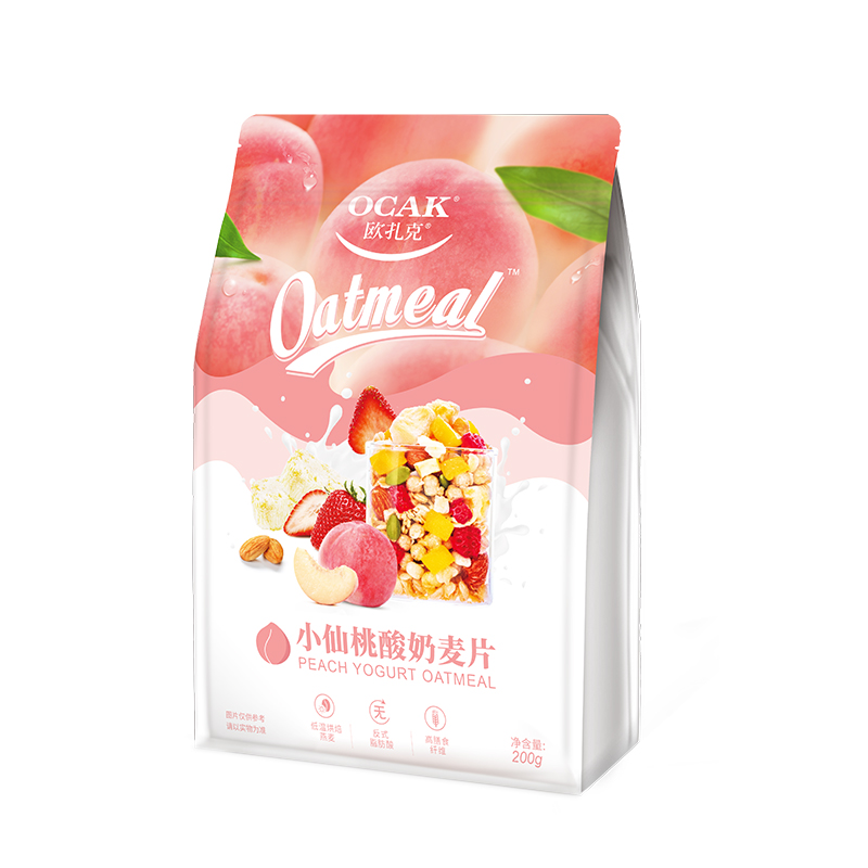 欧扎克 小仙桃酸奶麦片200g（单位：袋） 粉色
