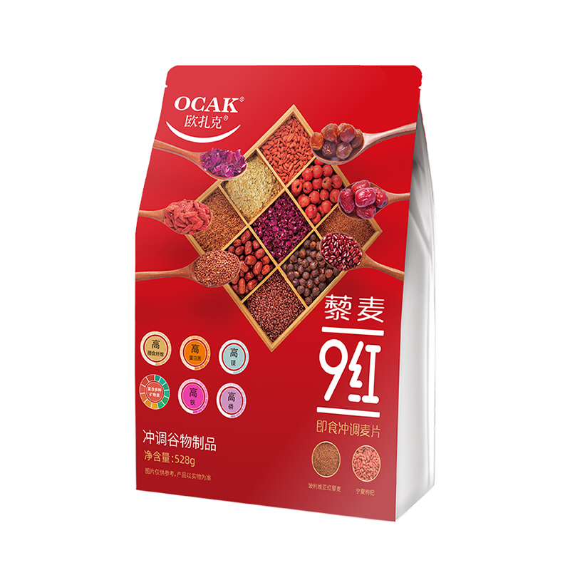 欧扎克 藜麦9红即食冲调燕麦片528g 1袋