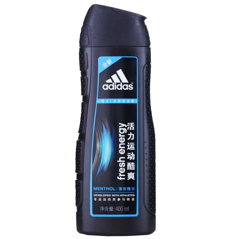 阿迪达斯男士活力运动酷爽去屑洗发露400ml/瓶 蓝色