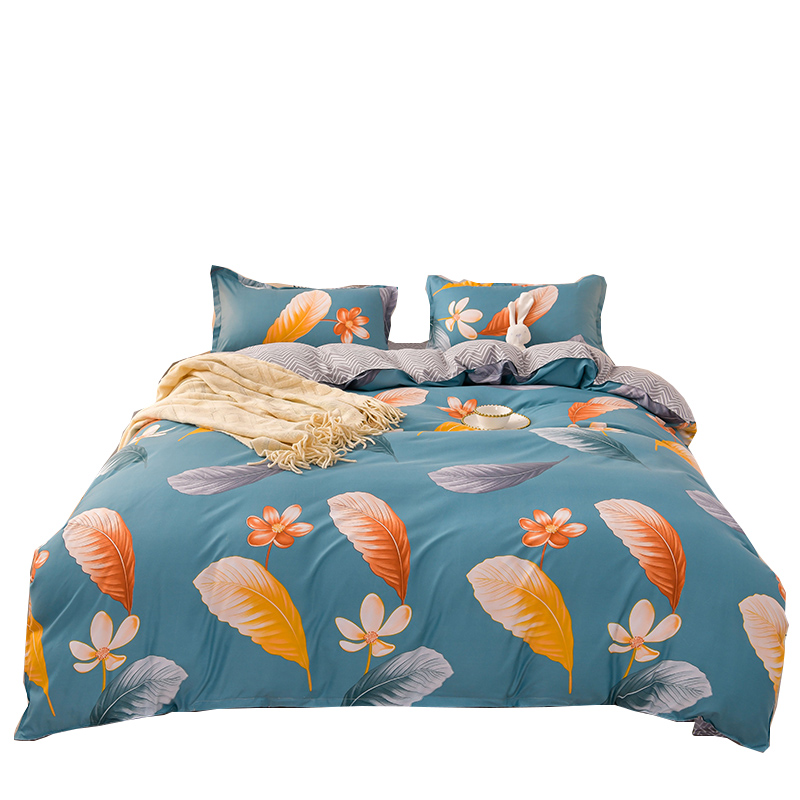 雅鹿YLT2203被套 200*230cm 床单 230*230cm枕套 48*74cm*2活性印花四件套（单位：床） 春华秋实