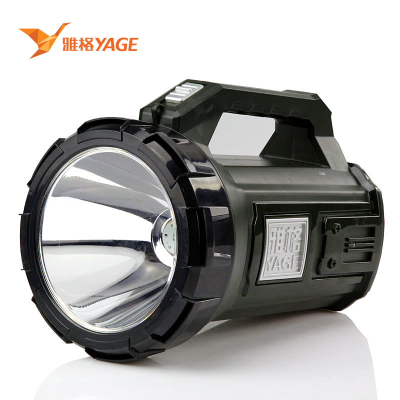 雅格（yage)强光巡防应急手提灯10W YG-5701（个)墨绿色 墨绿色