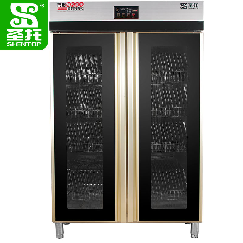 圣托（Shentop）1000L密胺消毒柜 双门商用大容量饭店食堂消毒碗柜 DAB03 一台 黑色