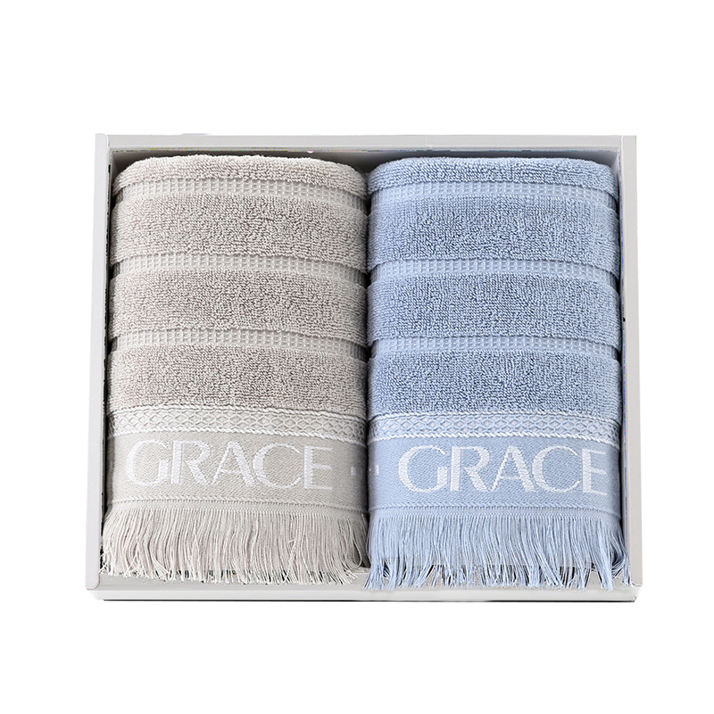 洁丽雅（GRACE）面巾礼盒 2条面巾 商旅臻品-2 （单位：盒） 多色