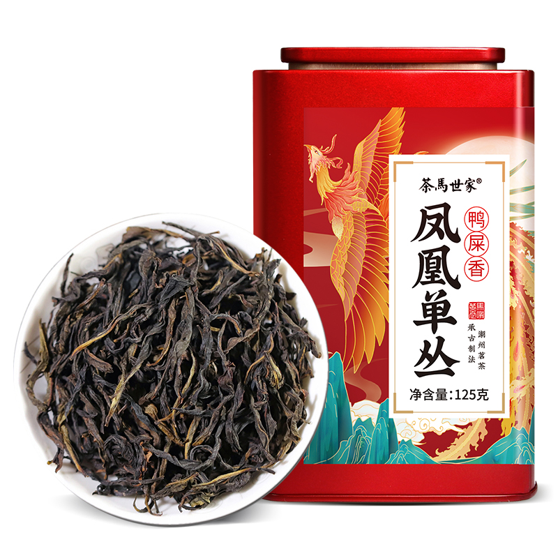 茶马世家凤凰单丛鸭屎香非特级正宗潮州鲜叶乌龙茶叶单枞茶礼盒装125g 红色