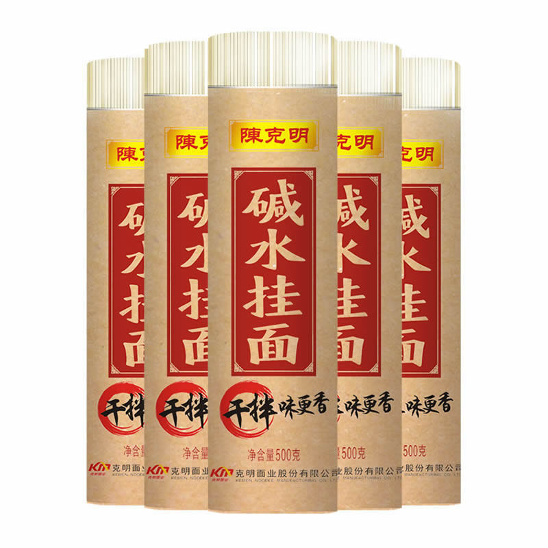 陈克明 地道风味碱水面 500g*5筒（新疆，西藏不发货）  红色  