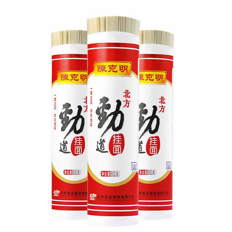 陈克明 北方劲道挂面 800g*3筒（新疆，西藏不发货）  红色  