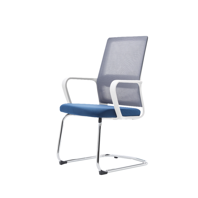 悦山 商务办公职员椅会议椅网椅弓形椅 590*550*965mm*1张 灰背蓝座