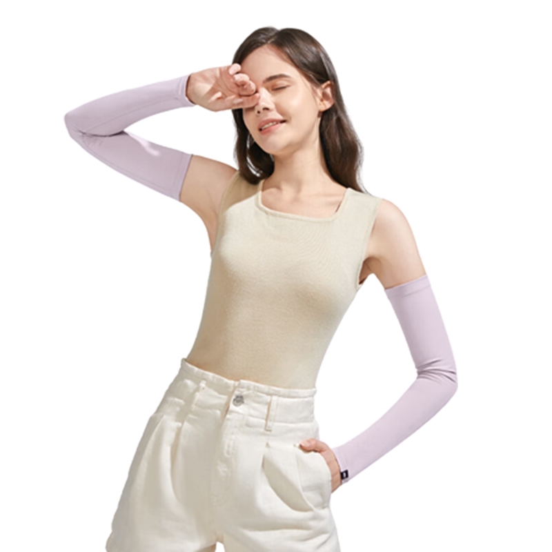 21BU冰薄系列-袖套（浅芋紫）-M码 紫色