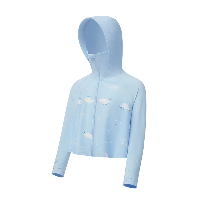 蕉下冰触系列儿童披肩防晒服（白熊星座）120/60 天蓝色