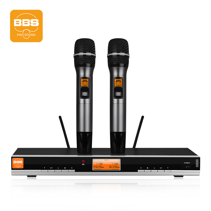 BBS H660无线话筒专业教学专用演出麦克风舞台KTV卡拉OK一拖二家用K歌会议演讲 H660 套 铁灰色