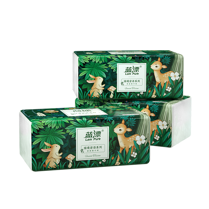 蓝漂LP-42106白色抽纸6包装（绿境密语）（单位：包） 绿色6包