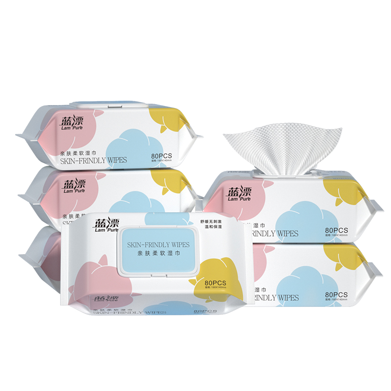 蓝漂LP-42366-5湿巾5包装（棉花朵朵）（单位：包） 白色5包装