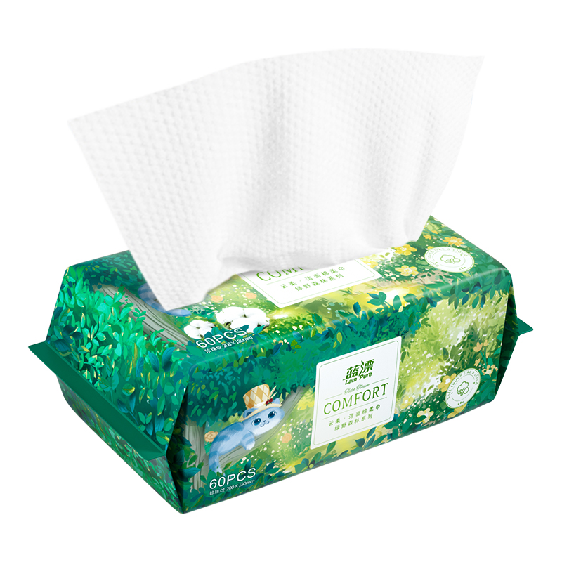 蓝漂LP-43127棉柔抽巾1包装（绿野森林）（单位：包） 绿色5包装