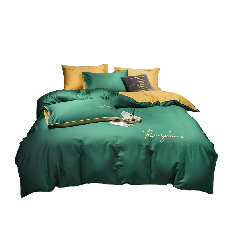 三极 TP2750  60支长绒棉四件套 床单款  适用于1.5-1.8米床  单位：套 墨绿姜黄