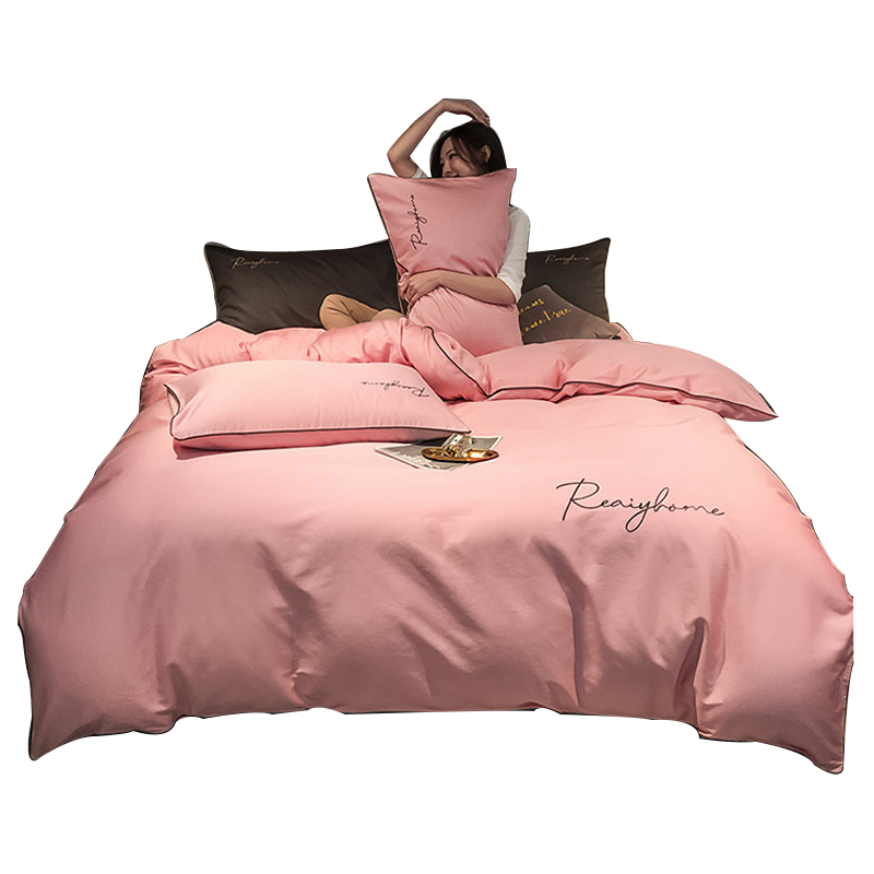 三极 TP2750  60支长绒棉四件套  床单款  适用于2米床  单位：套 樱花粉