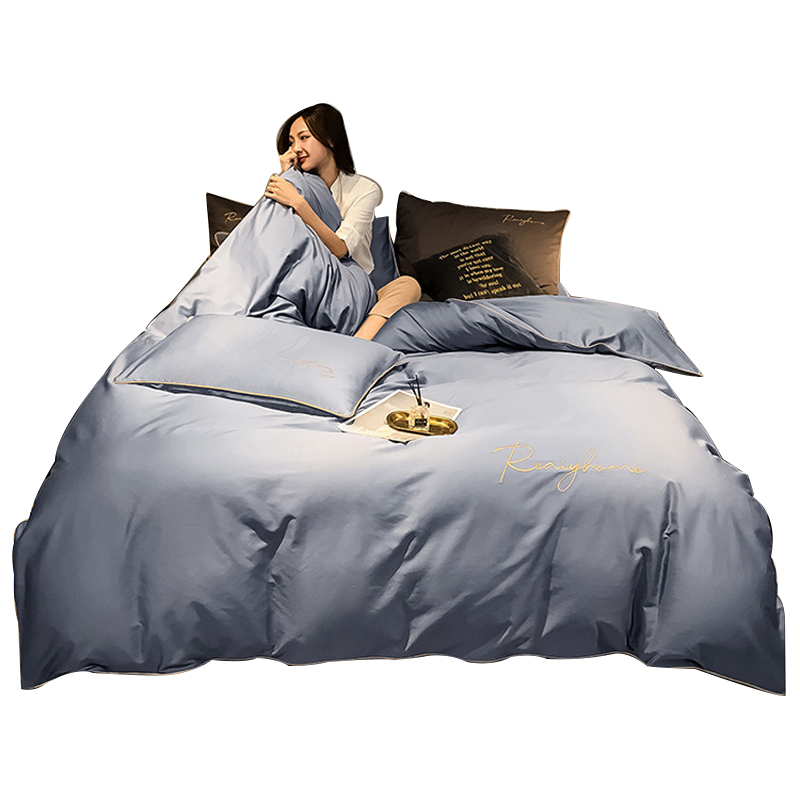 三极 TP2750  60支长绒棉四件套  床笠款  适用于1.8米床  单位：套 紫灰