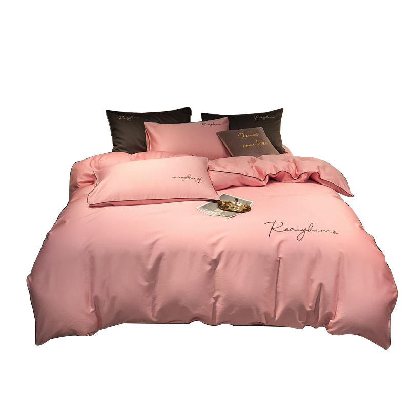 三极 TP2750  60支长绒棉四件套  床笠款  适用于1.8米床  单位：套 樱花粉