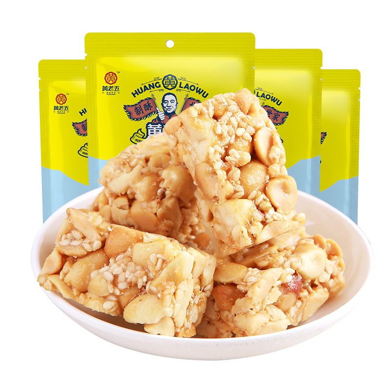 黄老五 木糖醇花生酥128g*4袋 4袋