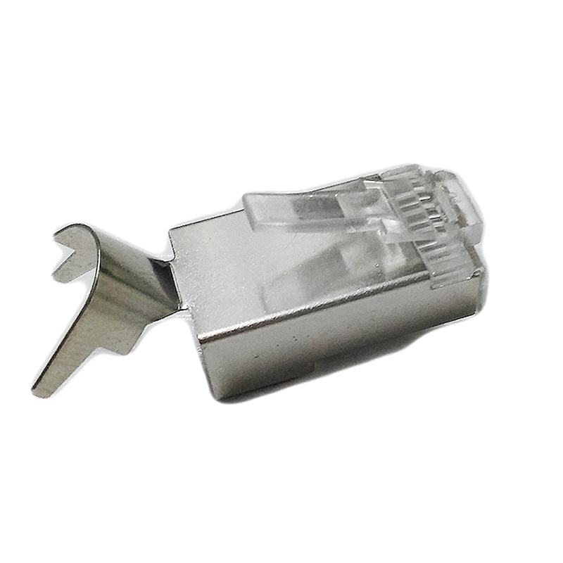 中云智创 七类水晶头CAT7两件式水晶头带尾夹1.3mm七类屏蔽3U镀金 20只/包 无色