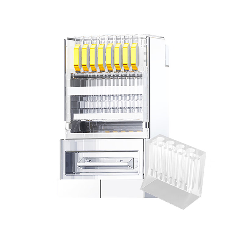 中云智创 超五类水晶头屏蔽3U镀金 带线架 RJ45-8P8C网络水晶头 100只/包 白色