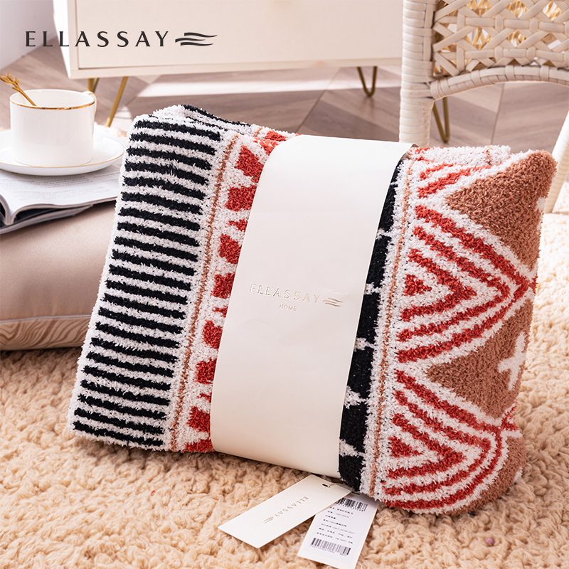 歌力思（ELLASSAY） 彩色针织毯 欧式简约风披肩毯（单位：床） 彩色 花色