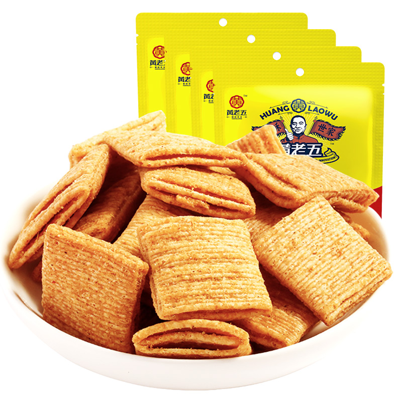 黄老五 小麦锅巴酥170g*4袋（烧烤/香辣口味任选） 4袋