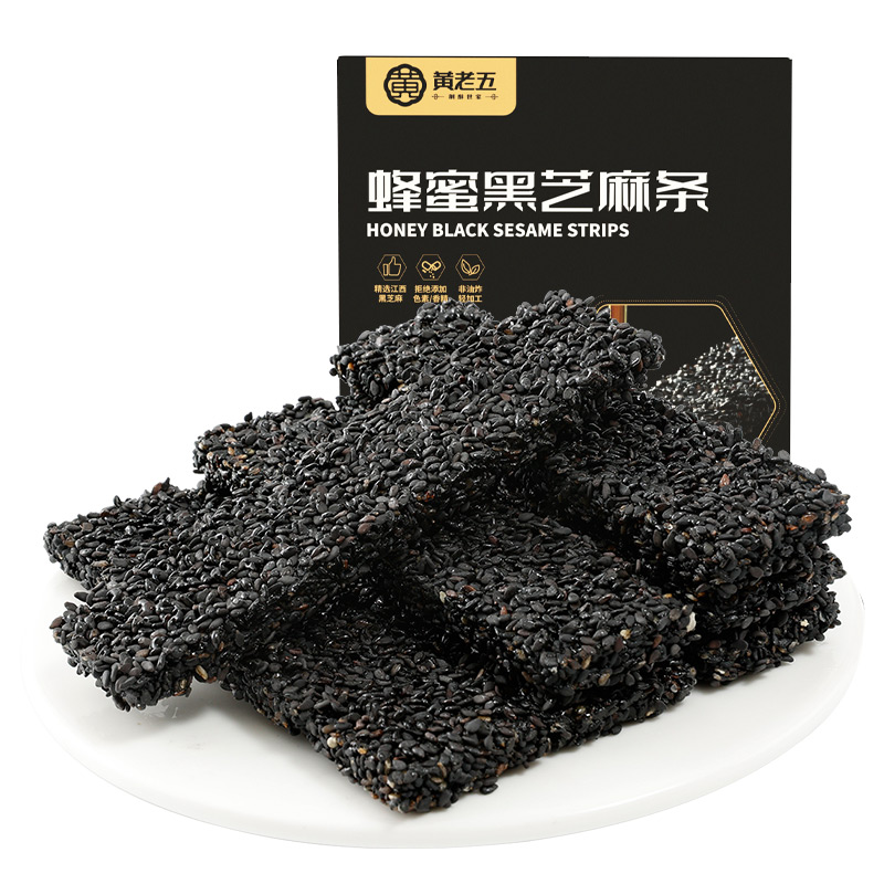 黄老五 蜂蜜黑芝麻条（原味）100g*2盒 2盒